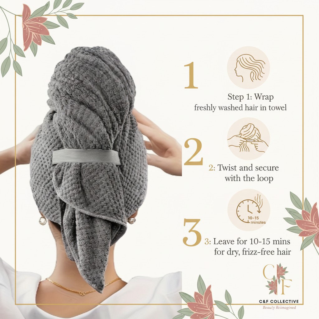 Ultra-Soft Microfiber Hair Towel Cap — Quick-Drying, Frizz-Free & Gentle on Hair | C&F Collective™