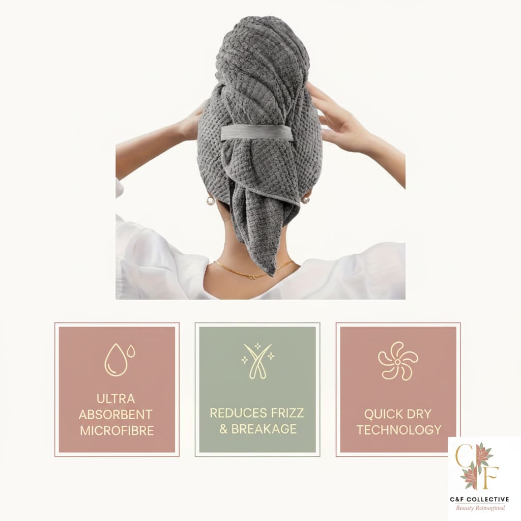 Ultra-Soft Microfiber Hair Towel Cap — Quick-Drying, Frizz-Free & Gentle on Hair | C&F Collective™
