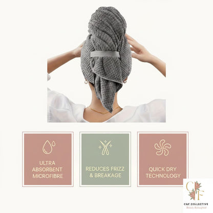 Ultra-Soft Microfiber Hair Towel Cap — Quick-Drying, Frizz-Free & Gentle on Hair | C&F Collective™