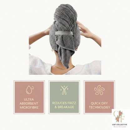 Ultra-Soft Microfiber Hair Towel Cap — Quick-Drying, Frizz-Free & Gentle on Hair | C&F Collective™